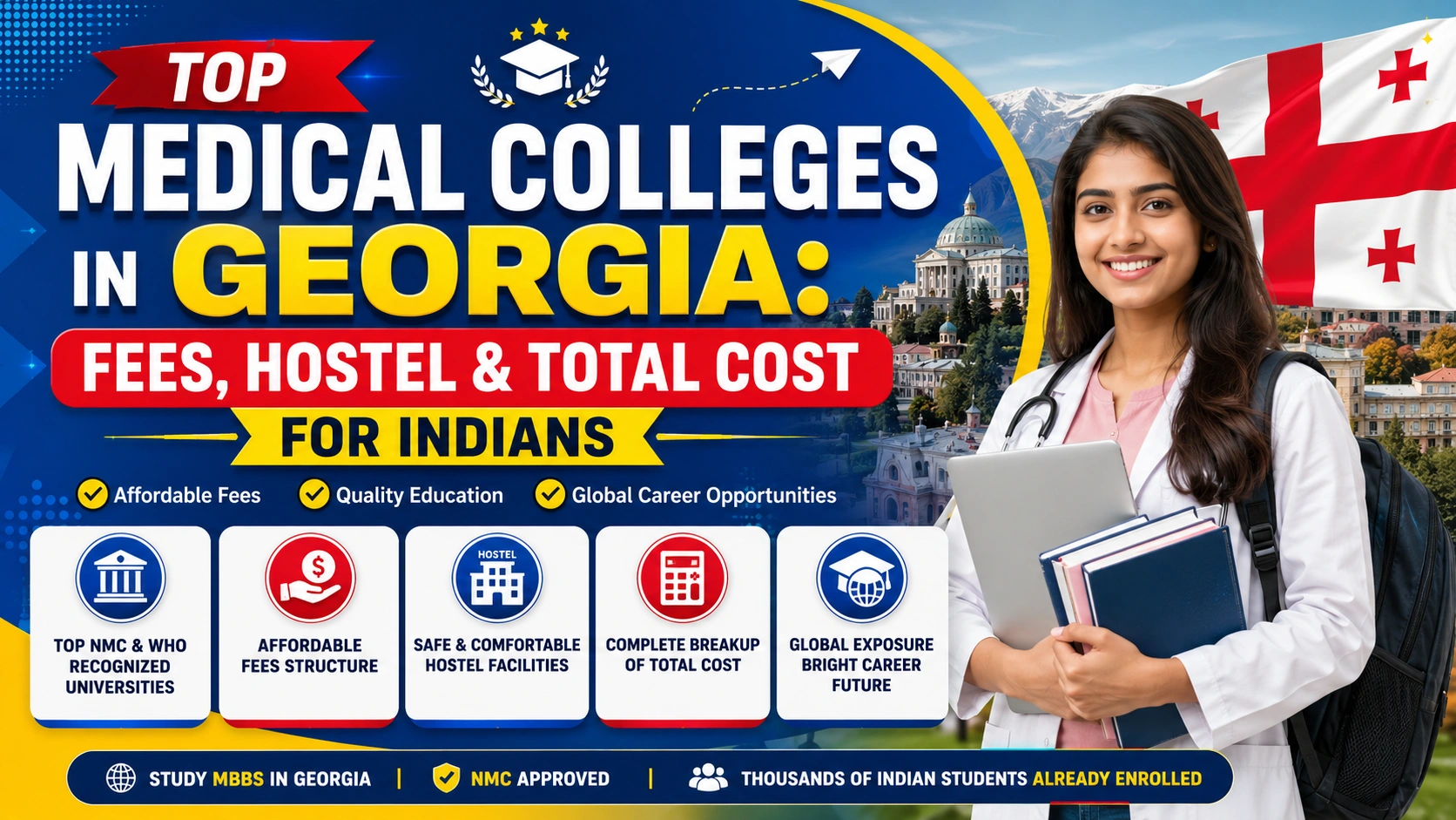 Top Medical Colleges in Georgia: Fees, Hostel & Total Cost for Indians