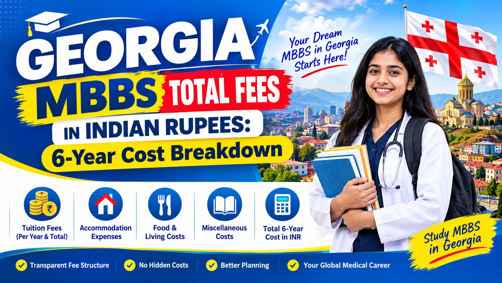 Georgia MBBS Total Fees in Indian Rupees: 6-Year Cost Breakdown