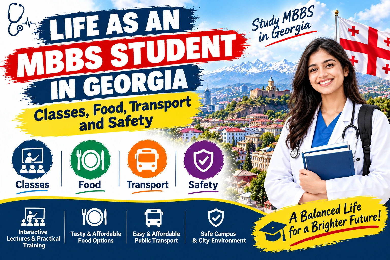 Life as an MBBS Student in Georgia: Classes, Food, Transport, and Safety
